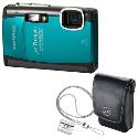 Olympus Mju Tough 6010 Turquoise Blue Digital Camera plus Free Accessory Kit