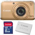 Canon PowerShot SX210 IS Gold Digital Camera plus Free 8GB Card and Battery