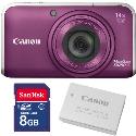 Canon PowerShot SX210 IS Purple Digital Camera plus Free 8GB Card and Battery