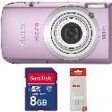 Canon Digital IXUS 210 IS Pink Digital Camera plus Free 8GB Card and Battery