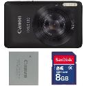 Canon Digital IXUS 130 IS Black Digital Camera plus Free 8GB Card and Battery