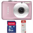 Canon Digital IXUS 105 IS Pink Digital Camera plus Free 8GB Card and Battery