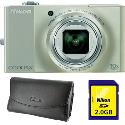 Nikon Coolpix S8000 Champagne Digital Camera plus Free 2GB Card