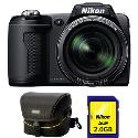 Nikon Coolpix L110 Black Digital Camera plus Free 2GB Card