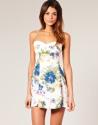 Motel Pretty Rose Betsy Fit & Flare Bandeau Dress