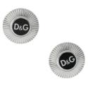 D&G Earrings, Stainless Steel Logo Circle