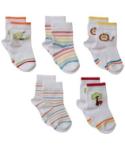 Animal print socks - 5pk 0-6 mths