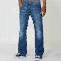 mid wash denim sandblast detail bootcut jeans