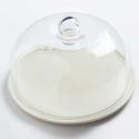 Cream cake plate with glass dome