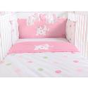 Pink Spotty Elephant Cot Quilt
