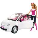 Barbie Doll with White Fiat Car