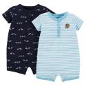 stripped short baby rompers 0-3