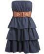 Tiered Belted Tube Dress