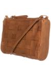 Leather Woven Detail Tassle Bag 
