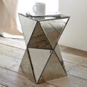 Faceted Mirror Side Table 