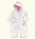 Petit Bebe Cotton Stripe Hooded All in One