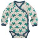 Green Baby Star Print Organic Cotton Wrap Bodysuit