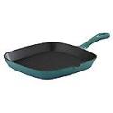 Cooks collection blue cast iron griddle pan
