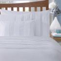 White pleat sateen bed linen