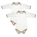 Organic Cotton Long-Sleeve Bodysuits 2-pk. - Brown
