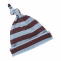 Sky Blue & Chocolate Brown Striped Baby Hat
