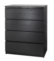 MALM 4 drawer chest in black-brown