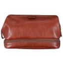 Large Red Leather Wash Bag