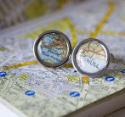 Personalised Recycled Vintage Map Cufflinks