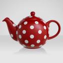 Red spotty tea pot