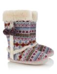 Pastels Fairisle Long Boots Slippers
