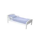 Baby Weavers Country Toddler Bed - White - Complete With Sweet Dreams Mattress and Blue Bedding Set