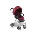 Babystyle Oyster Stroller Smooth Black with Silver Chassis - Including Claret Colour Pack