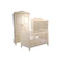 Baby Weavers Arabella Antique Cream Cotbed Chest inc Changer Top & 2 Drawer wardrobe