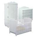 Baby Weavers Cecilia Pine White Package Sophie Cotbed Chest/Changer & Wardrobe