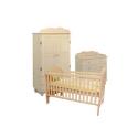 Baby Weavers Sophie Antique Cream Roomset - Sophie Drop Sided Cotbed, Chest & 2 Drawer Wardrobe