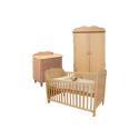 Baby Weavers Sophie Natural Beech Roomset - Sophie Drop Sided Cotbed, Chest & 2 Drawer Wardrobe