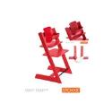 Tripp Trapp Highchair Red inc Pack 76 Baby Seat,Red Harness & Art Stripe Cushion