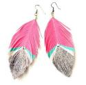 Petty colored feather earings