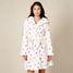 White spotty Fleece Dressing Gown