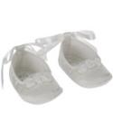 Nursery Time Christening Shoes White Roses