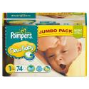 Pampers New Baby Size 1 (Newborn) Jumbo Pack 74 