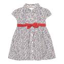 babies navy striped floral button dress - 3-6m 