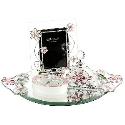 The Juliana Collection Pink and Silver Glass Tray Set