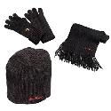 Ben Sherman Men's Black Hat, Scarf and Gloves Gift Set