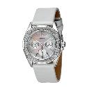 Guess Ladies' White Leather Strap Watch