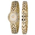 Citizen Ladies' Gold-plated Stone-set Bracelet Watch Set