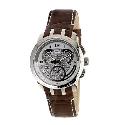 Swatch Cold Hour Men's Brown Leather Strap Watch