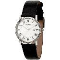 Rotary Men's Round Dial Black Leather Watch