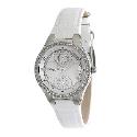Kenneth Cole Ladies' Stone Set White Leather Strap Watch