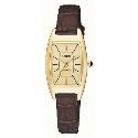 Lorus Ladies' Gold Plated Brown Leather Strap Watch